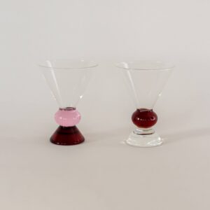 Color Block Stemless Cocktail Glass Set of 2