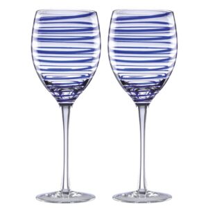 Striped Wine Glasses - Set of 2