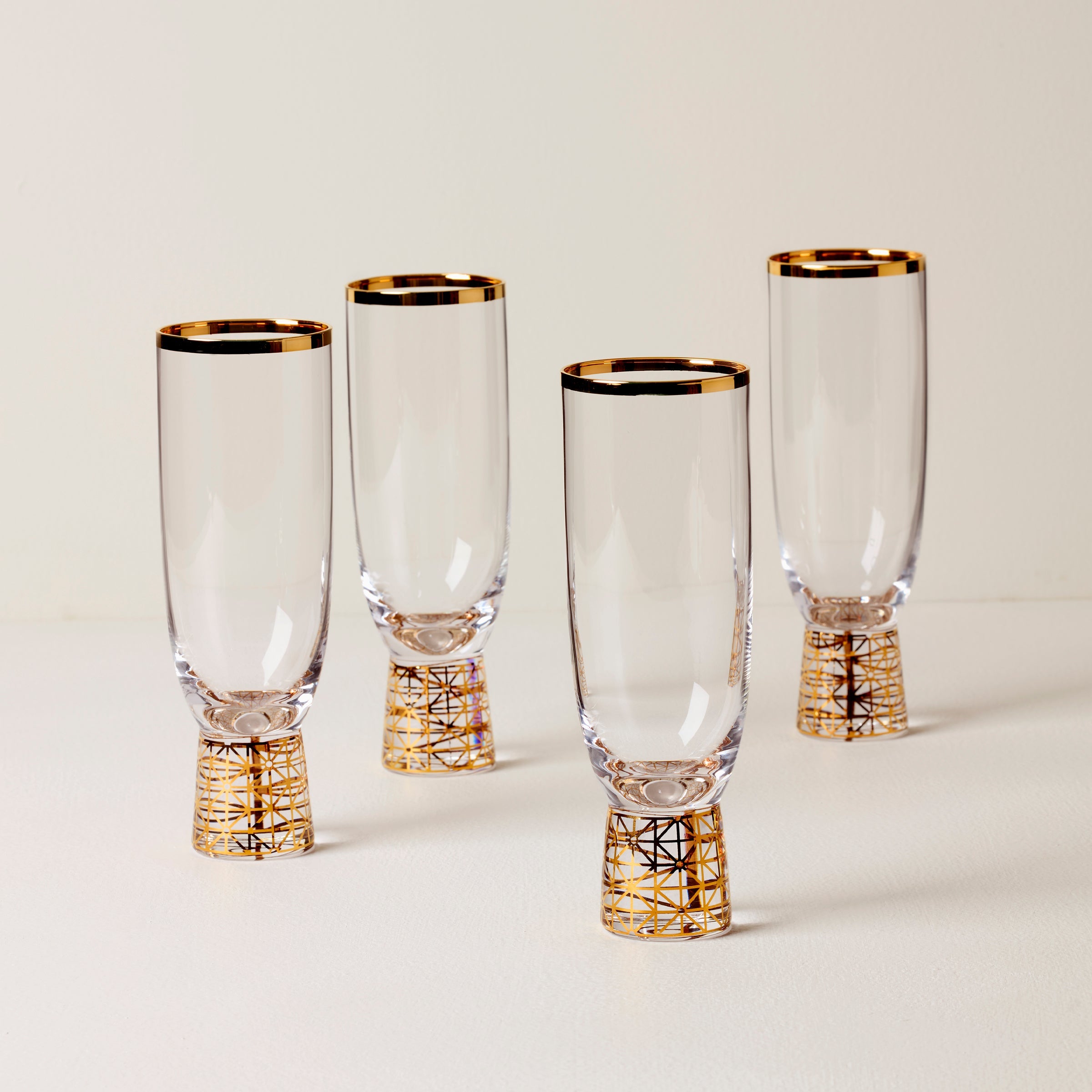 Gold Frost Champagne Flutes - Set of 4