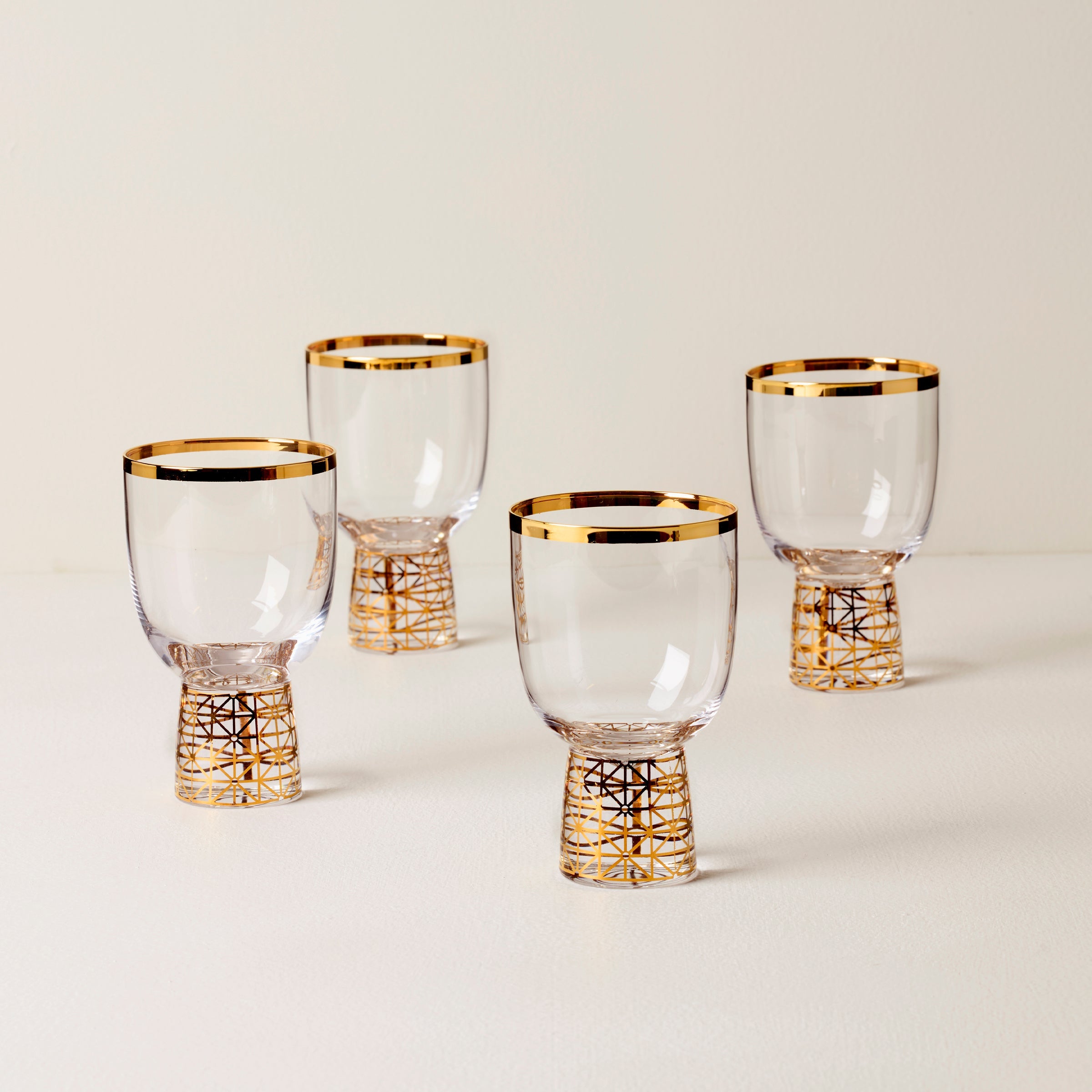 Gold Frost Wine Glasses - Set of 4