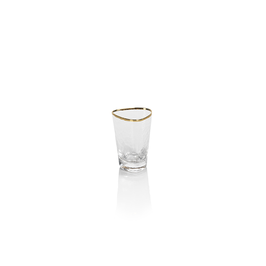 Triangular Glassware with Gold Rim