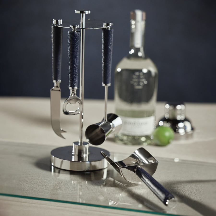 Nickel and Leather 5-Piece Bar Tool Set - Image 4