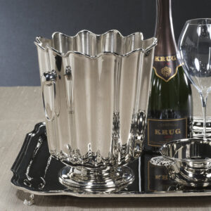 Fluted Silver Champagne Bucket with Ring Handles