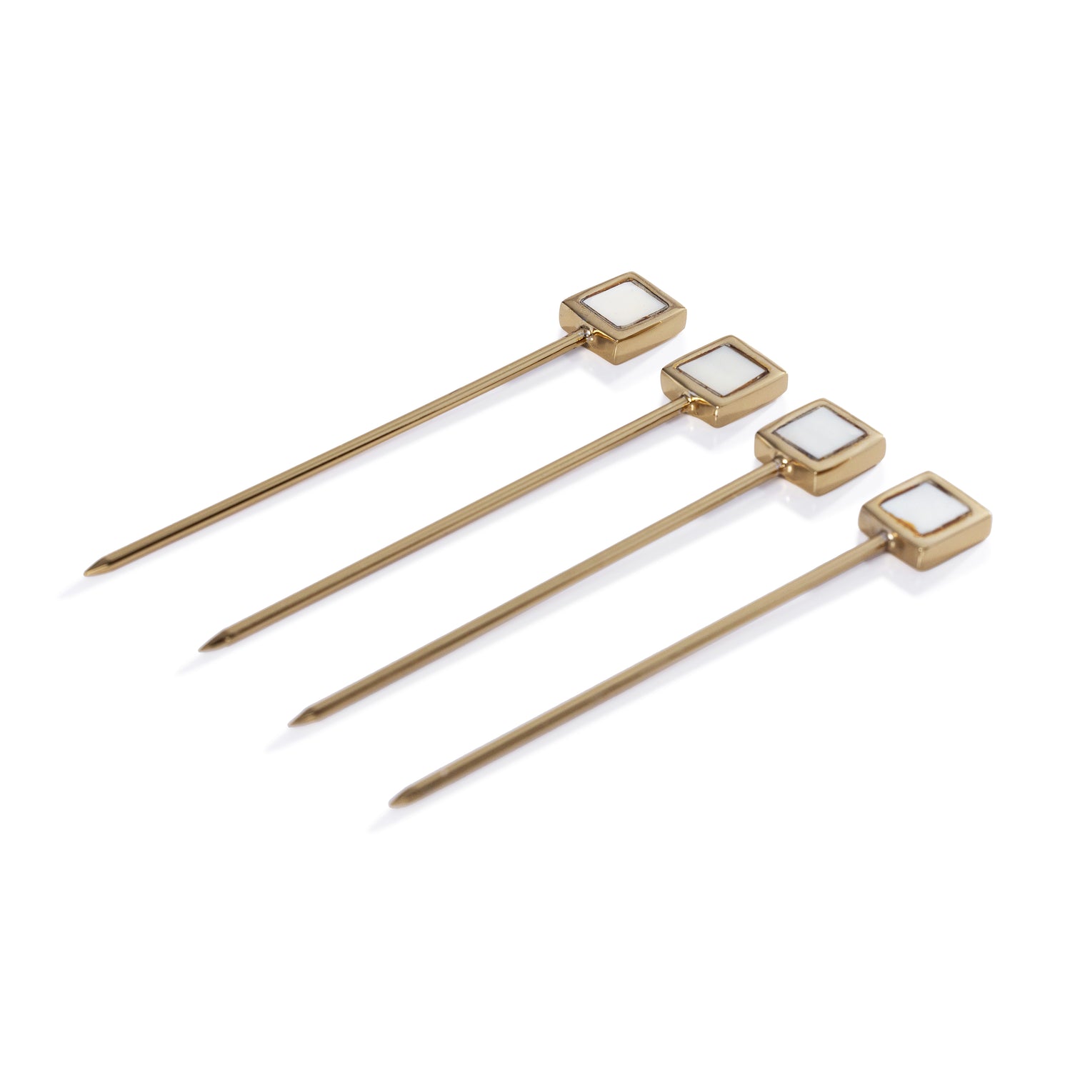 Gold Cocktail Picks with Mother of Pearl Accent Set of 4 - Image 2