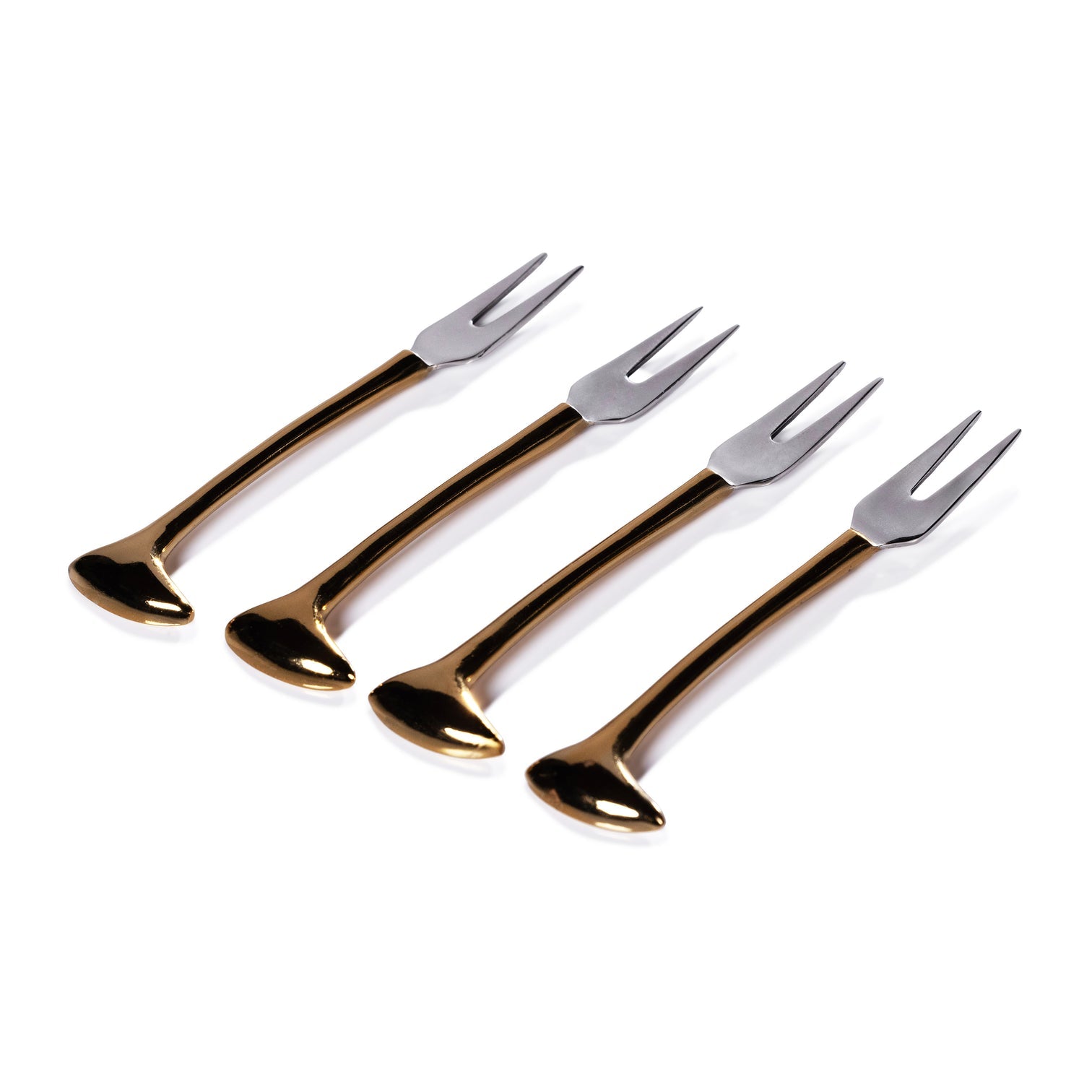 Gold Cheese and Cocktail Forks Set of 4 - Image 2