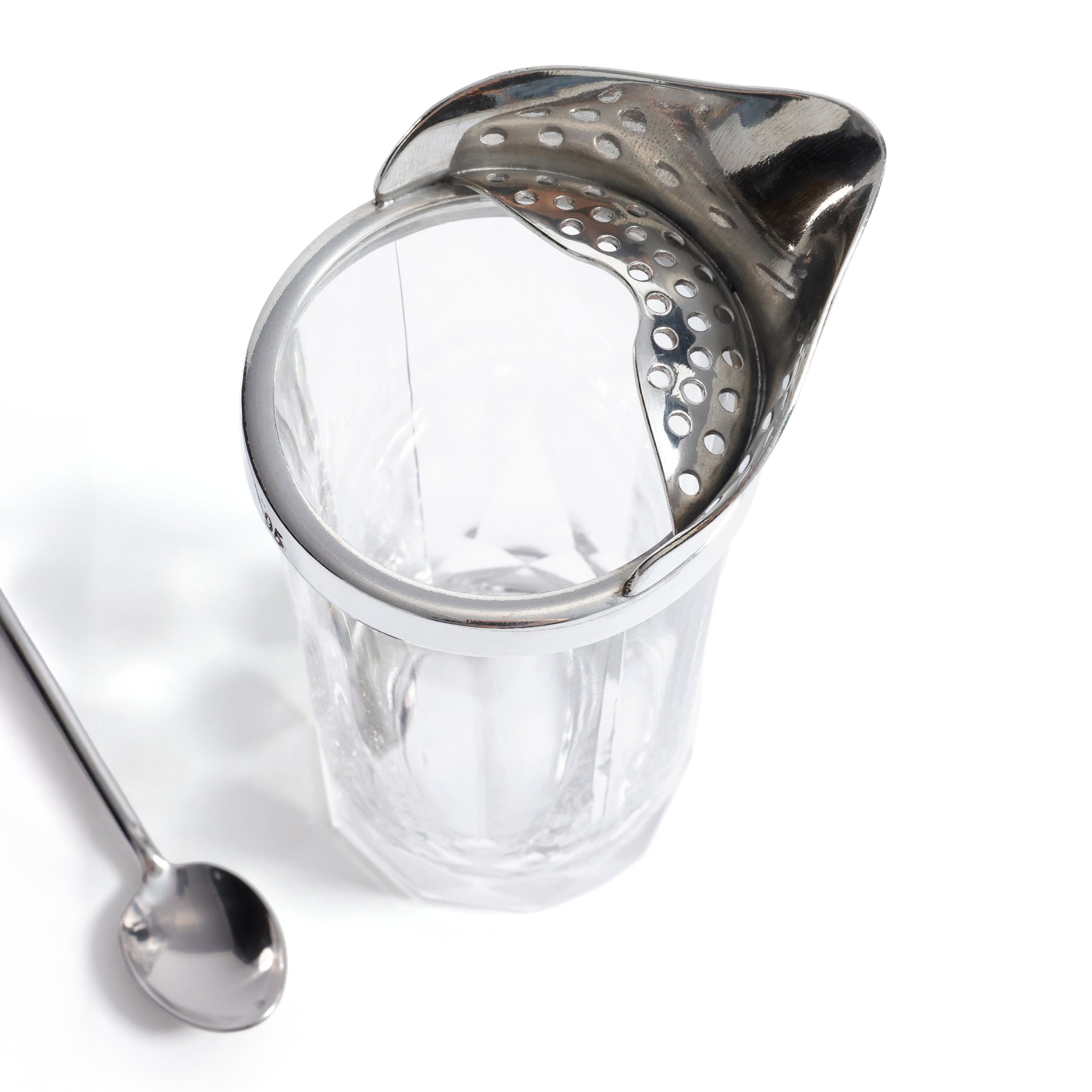 Pewter and Glass Cocktail Shaker with Stirrer - Image 3