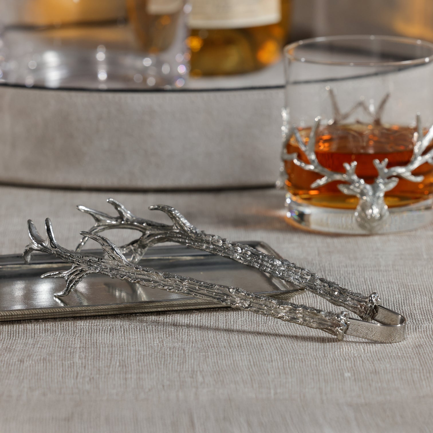 Sculpted Pewter Ice Tongs - Image 2